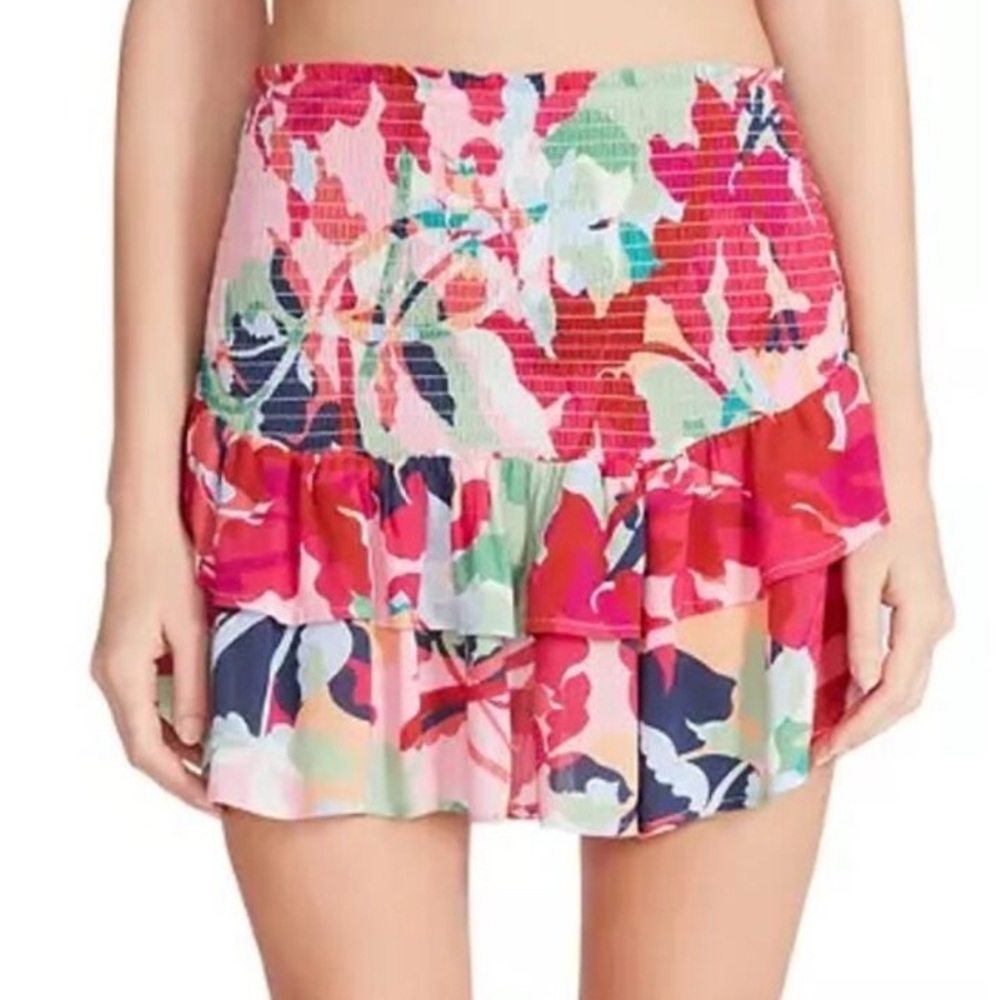 BB Dakota Floral Smocked Mini Skirt Tube Top‎ Large